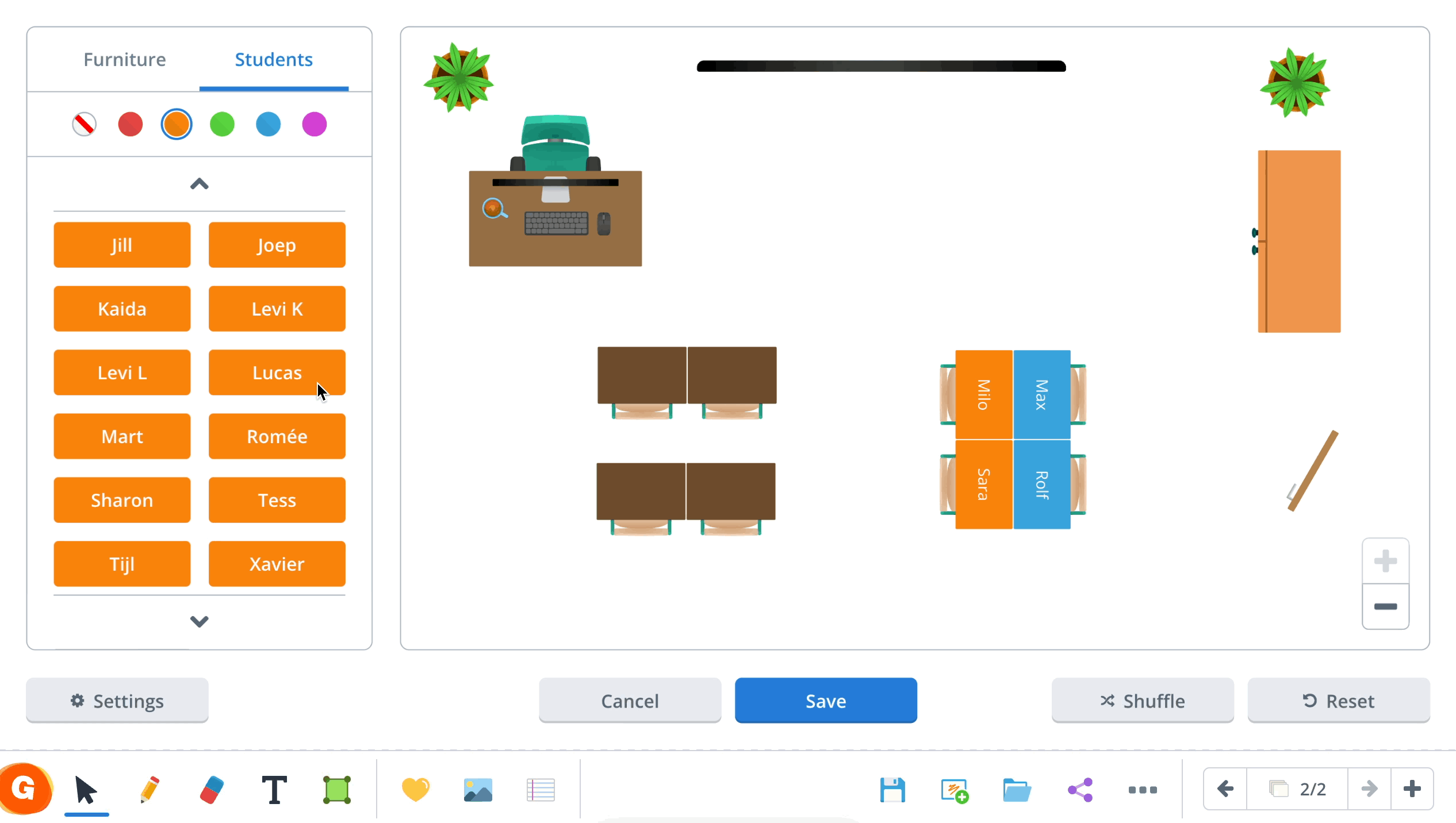classroom seating chart#2 classroom seating chart #2